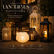 Collection de lanternes décoratives illuminées créant une ambiance chaleureuse et élégante en intérieur et extérieur