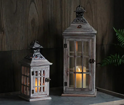 Lanterne Bougie Bois Style Rétro – Décoration Salon Chaleureux