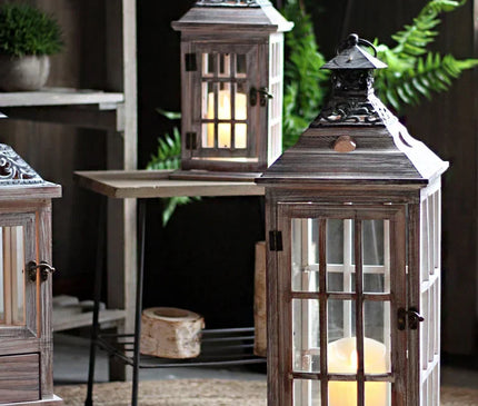 Lanterne Bougie Bois Style Rétro – Décoration Salon Chaleureux