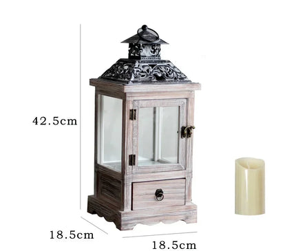 Lanterne Bougie Bois Style Rétro – Décoration Salon Chaleureux