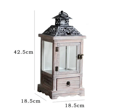 Lanterne Bougie Bois Style Rétro – Décoration Salon Chaleureux
