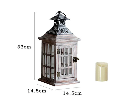 Lanterne Bougie Bois Style Rétro – Décoration Salon Chaleureux