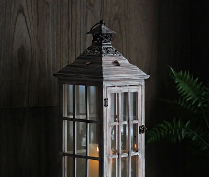 Lanterne Bougie Bois Style Rétro – Décoration Salon Chaleureux