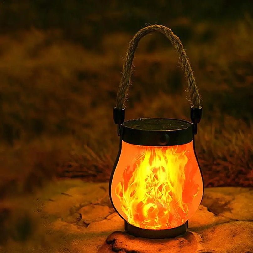 Lanterne Solaire Suspendue Effet Flamme – Ambiance Terrasse