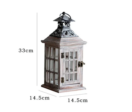 Lanterne Bougie Bois Style Rétro – Décoration Salon Chaleureux
