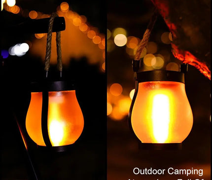 Lanterne Solaire Suspendue Effet Flamme – Ambiance Terrasse