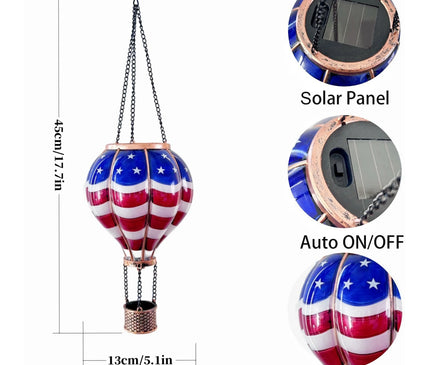 Lanterne Solaire Montgolfière LED – Déco Terrasse d'Été